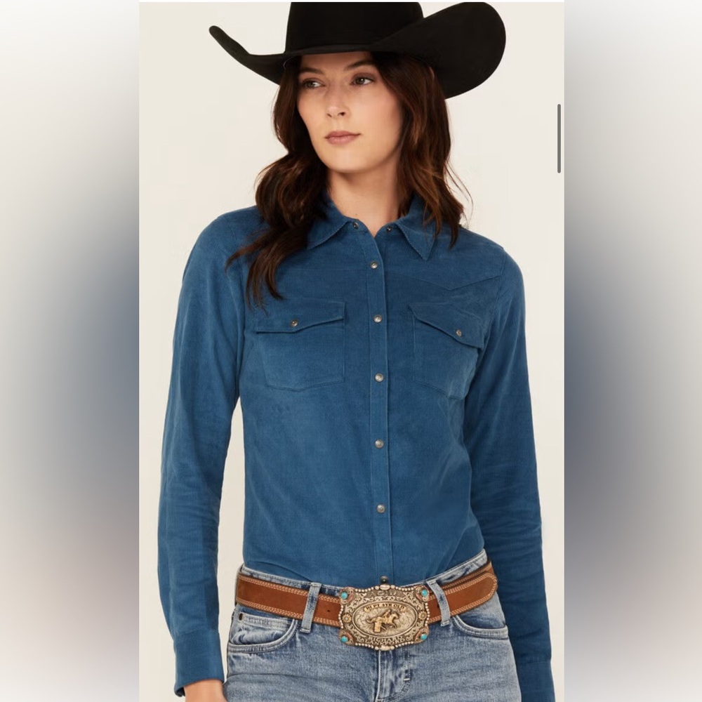 Shyanne Wale Corduroy Long Sleeve Snap Western Shirt Size L
